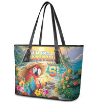 Hawaii Parrot Leather Tote Bag Im Not Waiting Till 5 Oclock - Wonder Print Shop