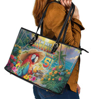 Hawaii Parrot Leather Tote Bag Im Not Waiting Till 5 Oclock - Wonder Print Shop