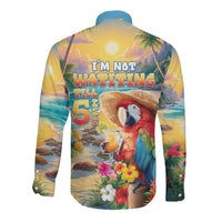 Hawaii Parrot Long Sleeve Button Shirt Im Not Waiting Till 5 Oclock - Wonder Print Shop