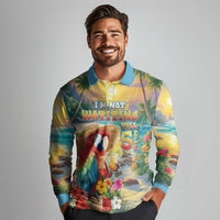 Hawaii Parrot Long Sleeve Polo Shirt Im Not Waiting Till 5 Oclock - Wonder Print Shop