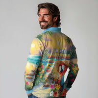 Hawaii Parrot Long Sleeve Polo Shirt Im Not Waiting Till 5 Oclock - Wonder Print Shop