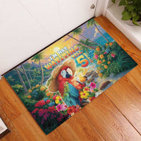 Hawaii Parrot Rubber Doormat Im Not Waiting Till 5 Oclock - Wonder Print Shop
