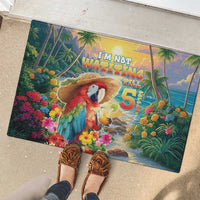 Hawaii Parrot Rubber Doormat Im Not Waiting Till 5 Oclock - Wonder Print Shop