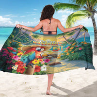 Hawaii Parrot Sarong Im Not Waiting Till 5 Oclock - Wonder Print Shop