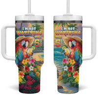 Hawaii Parrot Tumbler With Handle Im Not Waiting Till 5 Oclock - Wonder Print Shop