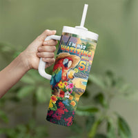 Hawaii Parrot Tumbler With Handle Im Not Waiting Till 5 Oclock - Wonder Print Shop