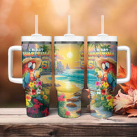 Hawaii Parrot Tumbler With Handle Im Not Waiting Till 5 Oclock - Wonder Print Shop