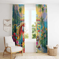 Hawaii Parrot Window Curtain Im Not Waiting Till 5 Oclock - Wonder Print Shop