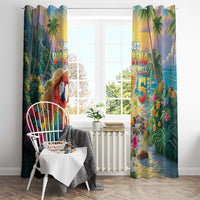 Hawaii Parrot Window Curtain Im Not Waiting Till 5 Oclock - Wonder Print Shop