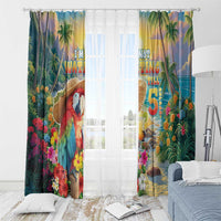 Hawaii Parrot Window Curtain Im Not Waiting Till 5 Oclock - Wonder Print Shop
