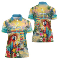 Hawaii Parrot Women Polo Shirt Im Not Waiting Till 5 Oclock