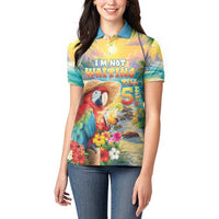 Hawaii Parrot Women Polo Shirt Im Not Waiting Till 5 Oclock