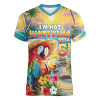Hawaii Parrot Women V-Neck T-Shirt Im Not Waiting Till 5 Oclock - Wonder Print Shop