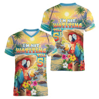 Hawaii Parrot Women V-Neck T-Shirt Im Not Waiting Till 5 Oclock