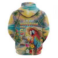 Hawaii Parrot Zip Hoodie Im Not Waiting Till 5 Oclock - Wonder Print Shop