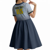 Custom Antigua And Barbuda 2026 Cricket Kid Short Sleeve Dress Fly High Falcons