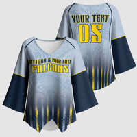Custom Antigua And Barbuda 2026 Cricket Kimono Sleeve Blouse Fly High Falcons