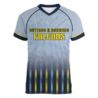 Custom Antigua And Barbuda 2026 Cricket Women V-Neck T-Shirt Fly High Falcons