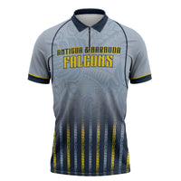 Custom Antigua And Barbuda 2026 Cricket Zipper Polo Shirt Fly High Falcons