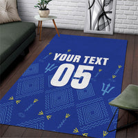 Custom Barbados 2026 Cricket Area Rug Tridents Rise