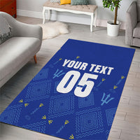 Custom Barbados 2026 Cricket Area Rug Tridents Rise