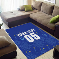 Custom Barbados 2026 Cricket Area Rug Tridents Rise
