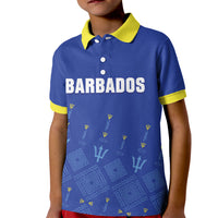Custom Barbados 2026 Cricket Kid Polo Shirt Tridents Rise