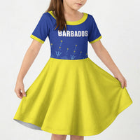 Custom Barbados 2026 Cricket Kid Short Sleeve Dress Tridents Rise