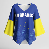 Custom Barbados 2026 Cricket Kimono Sleeve Blouse Tridents Rise