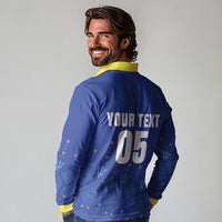 Custom Barbados 2026 Cricket Long Sleeve Polo Shirt Tridents Rise