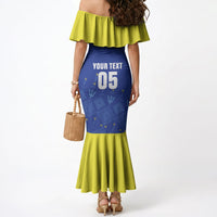 Custom Barbados 2026 Cricket Mermaid Dress Tridents Rise