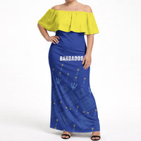 Custom Barbados 2026 Cricket Off Shoulder Maxi Dress Tridents Rise