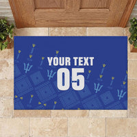 Custom Barbados 2026 Cricket Rubber Doormat Tridents Rise