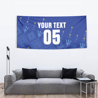 Custom Barbados 2026 Cricket Tapestry Tridents Rise