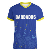 Custom Barbados 2026 Cricket Women V-Neck T-Shirt Tridents Rise