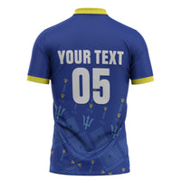 Custom Barbados 2026 Cricket Zipper Polo Shirt Tridents Rise