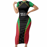 Custom Saint Kitts And Nevis 2026 Cricket Short Sleeve Bodycon Dress Unique Style