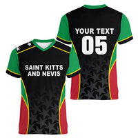 Custom Saint Kitts And Nevis 2026 Cricket Women V-Neck T-Shirt Unique Style