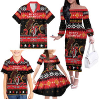 Merry Christmas Krampus Family Matching Off The Shoulder Long Sleeve Dress and Hawaiian Shirt Have You Been Good This Year LT05 - Wonder Print Shop