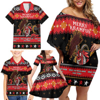Merry Christmas Krampus Family Matching Off Shoulder Short Dress and Hawaiian Shirt Have You Been Good This Year LT05 - Wonder Print Shop