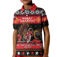 Merry Christmas Krampus Kid Polo Shirt Have You Been Good This Year LT05 - Wonder Print Shop