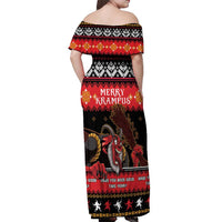 Merry Christmas Krampus Off Shoulder Maxi Dress Have You Been Good This Year LT05 - Wonder Print Shop