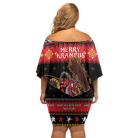 Merry Christmas Krampus Off Shoulder Short Dress Have You Been Good This Year LT05 - Wonder Print Shop