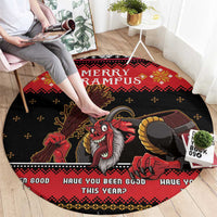 Merry Christmas Krampus Round Carpet Have You Been Good This Year