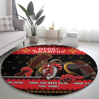 Merry Christmas Krampus Round Carpet Have You Been Good This Year