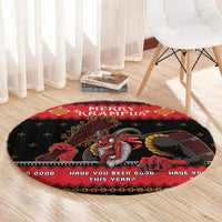 Merry Christmas Krampus Round Carpet Have You Been Good This Year