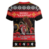Merry Christmas Krampus Women V-Neck T-Shirt Have You Been Good This Year LT05 - Wonder Print Shop