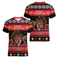 Merry Christmas Krampus Women V-Neck T-Shirt Have You Been Good This Year LT05 - Wonder Print Shop