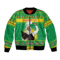 Ethiopia Christmas Bomber Jacket Melkam Gena Yegena Abat LT05 - Wonder Print Shop