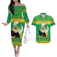 Ethiopia Christmas Couples Matching Off The Shoulder Long Sleeve Dress and Hawaiian Shirt Melkam Gena Yegena Abat LT05 - Wonder Print Shop